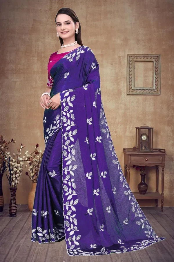 Blue_Star_Georgette_Floral_Print_Daily_Wear_Saree_For_Women