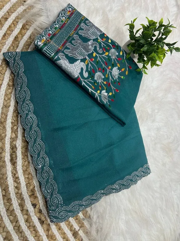 Blue_Star_Georgette_Woven_Embroidered_Saree_For_Women