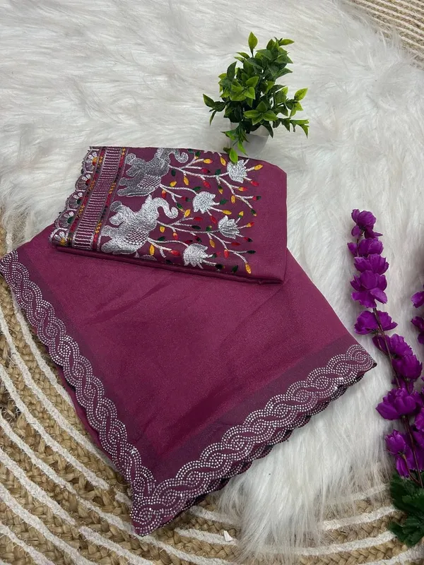 Pink_Star_Georgette_Saree_For_Women