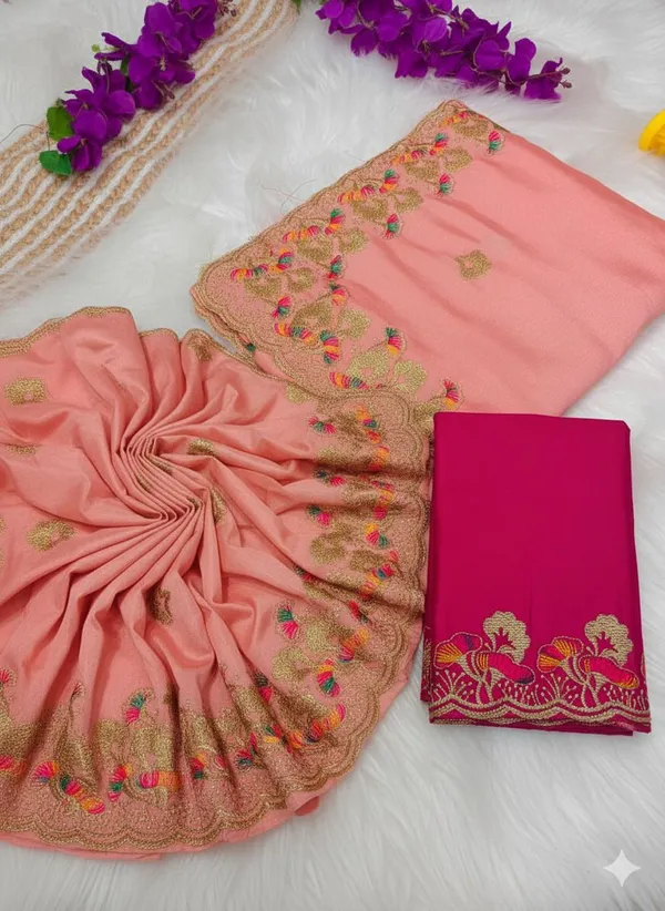 Pink_Star_Georgette_Floral_Embroidered_Saree_For_Women