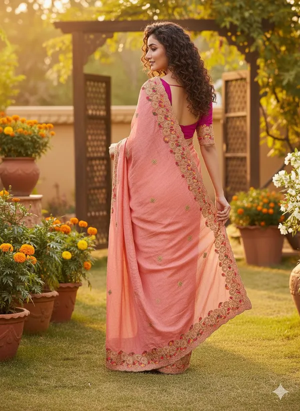 Pink_Star_Georgette_Floral_Embroidered_Saree_For_Women