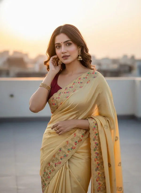 Yellow_Star_Georgette_Floral_Embroidered_Saree_For_Women