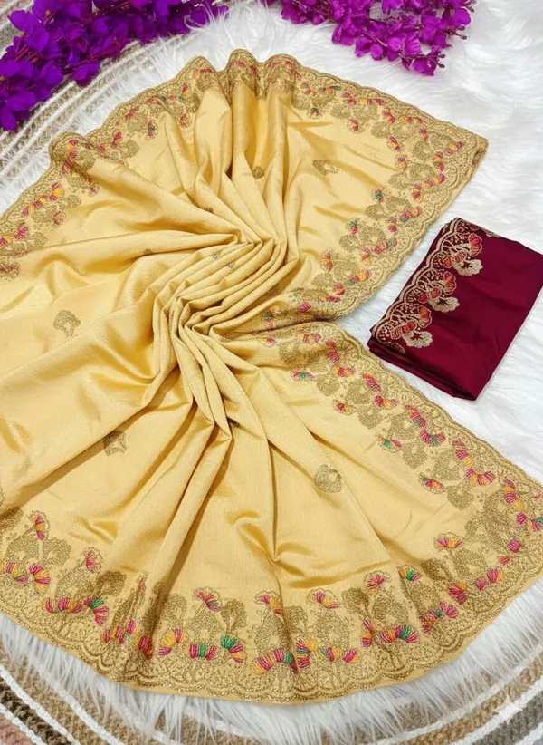Yellow_Star_Georgette_Floral_Embroidered_Saree_For_Women