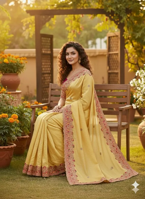 Yellow_Star_Georgette_Floral_Embroidered_Saree_For_Women