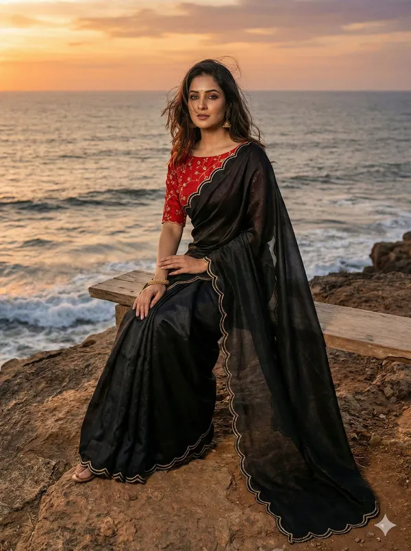 Black_Star_Georgette_Embroidered_Saree_For_Women