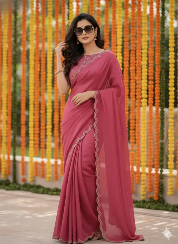 Pink_Star_Georgette_Woven_Embroidered_Saree_For_Women