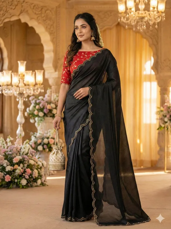 Black_Star_Georgette_Solid_Saree_For_Women