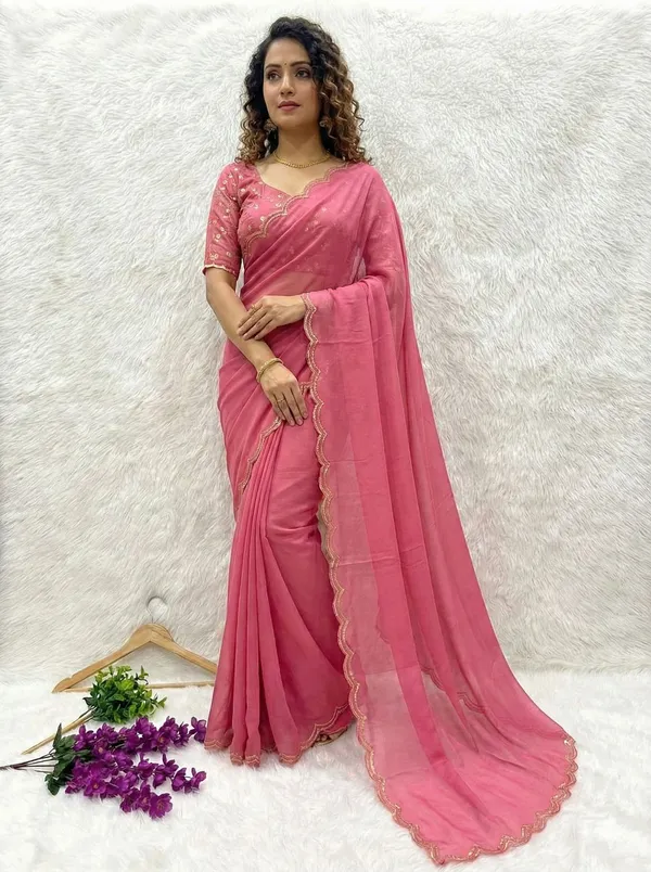 Green_Star_Georgette_Floral_Print_Embellished_Saree_For_Women