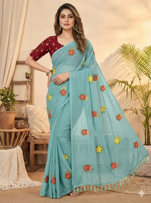 Blue_Star_Georgette_Embroidered_Saree_For_Women