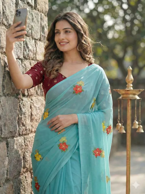 Blue_Star_Georgette_Embroidered_Saree_For_Women