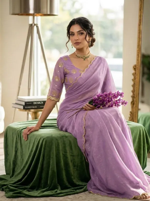 Purple_Star_Georgette_Embroidered_Saree_For_Women