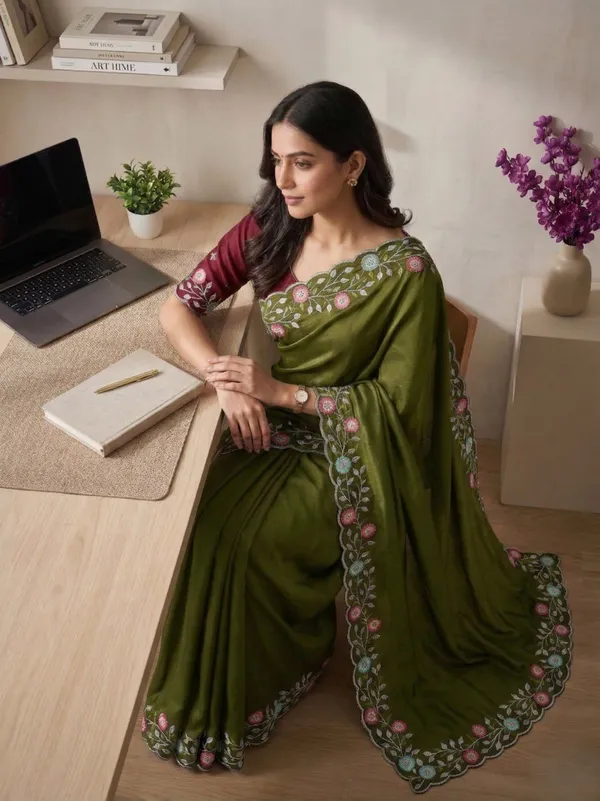 Green_Star_Georgette_Embroidered_Saree_For_Women