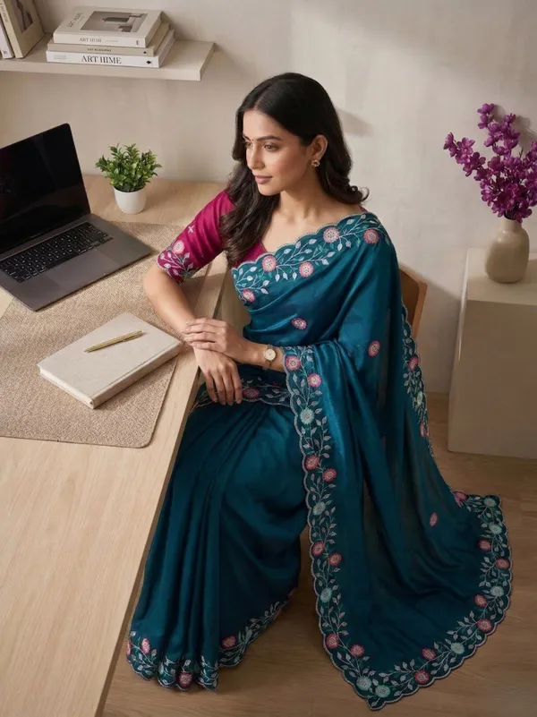Blue_Star_Georgette_Embroidered_Saree_For_Women
