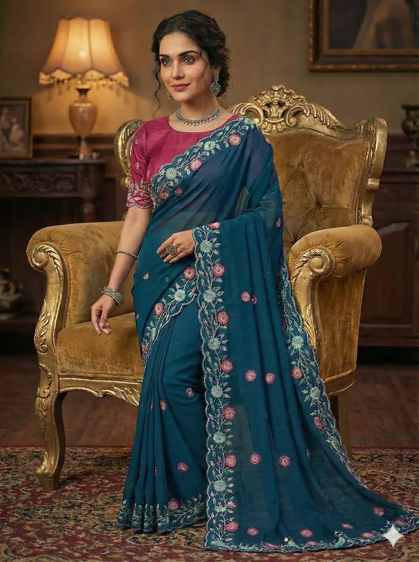 Blue_Star_Georgette_Embroidered_Saree_For_Women