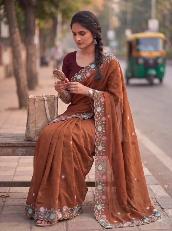 Maroon_Star_Georgette_Embroidered_Saree_For_Women