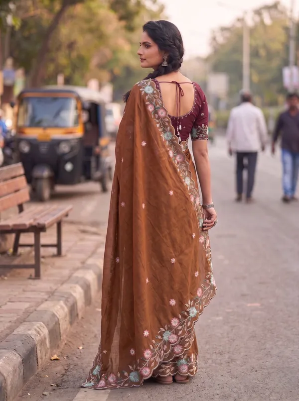 Maroon_Star_Georgette_Embroidered_Saree_For_Women
