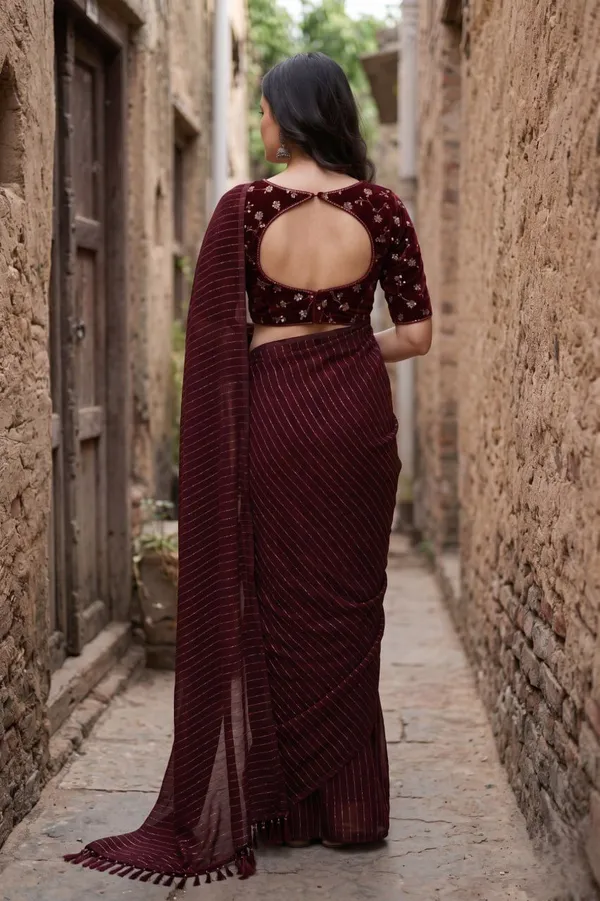 Maroon_Star_Georgette_Embroidered_Saree_For_Women