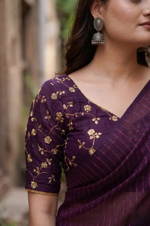 Purple_Star_Georgette_Embroidered_Saree_For_Women