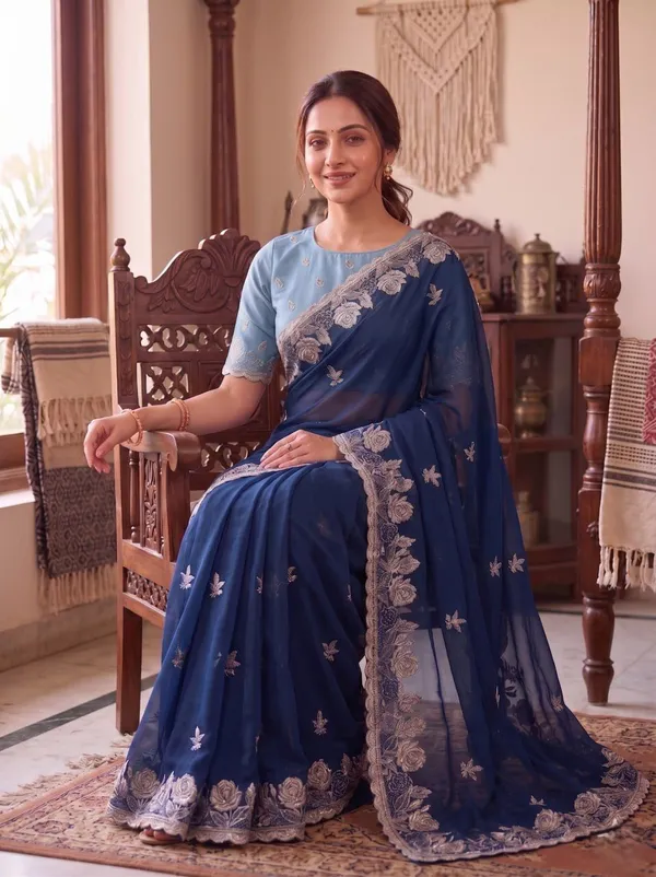 Blue_Star_Georgette_Embroidered_Saree_For_Women