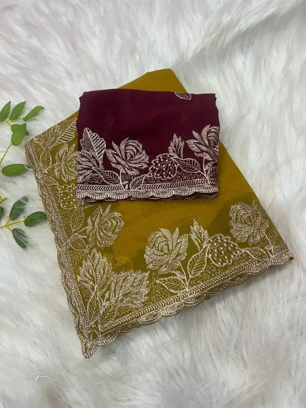 Yellow_Star_Georgette_Embroidered_Bollywood_Saree_For_Women