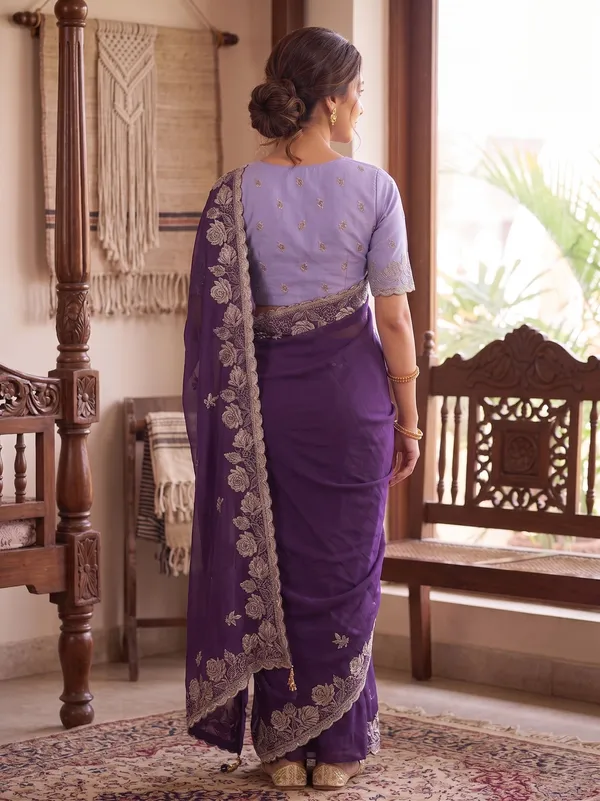 Purple_Star_Georgette_Saree_For_Women