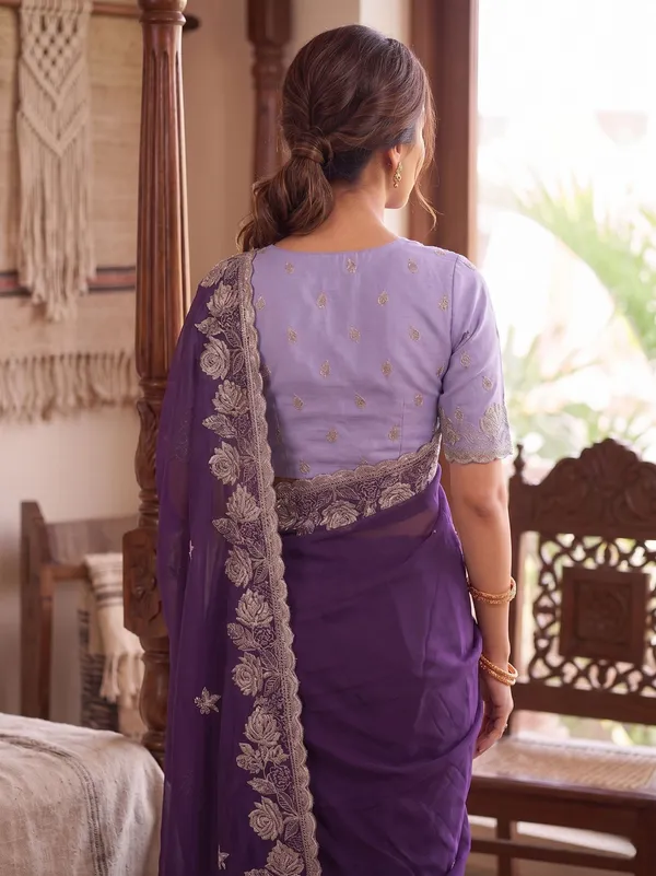 Purple_Star_Georgette_Saree_For_Women