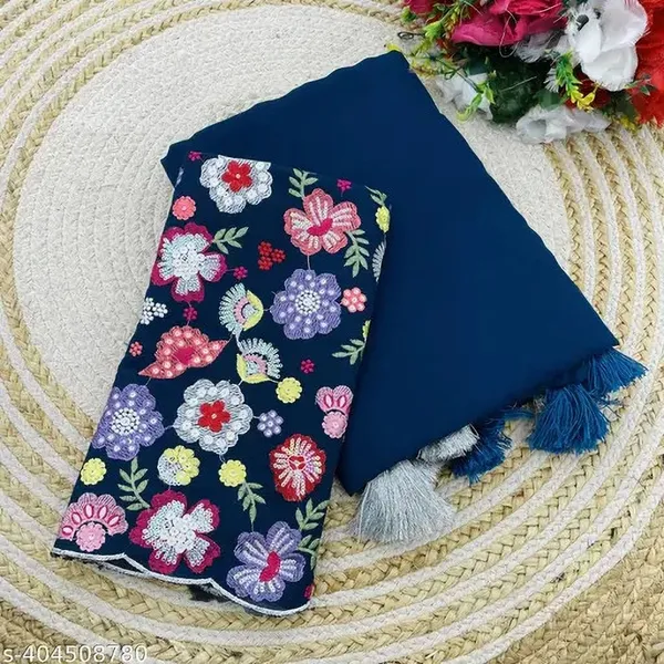 Blue_Star_Georgette_Solid_Saree_For_Women