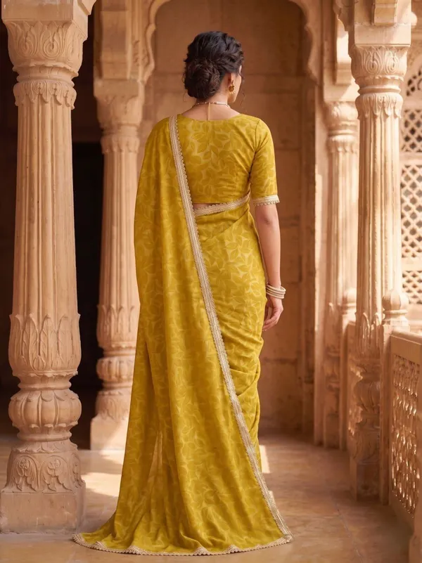 Yellow_Star_Georgette_Woven_Embroidered_Saree_For_Women