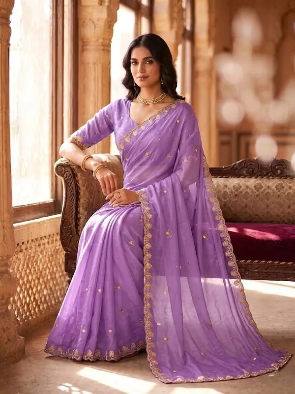 Purple_Star_Georgette_Embroidered_Embellished_Saree_For_Women
