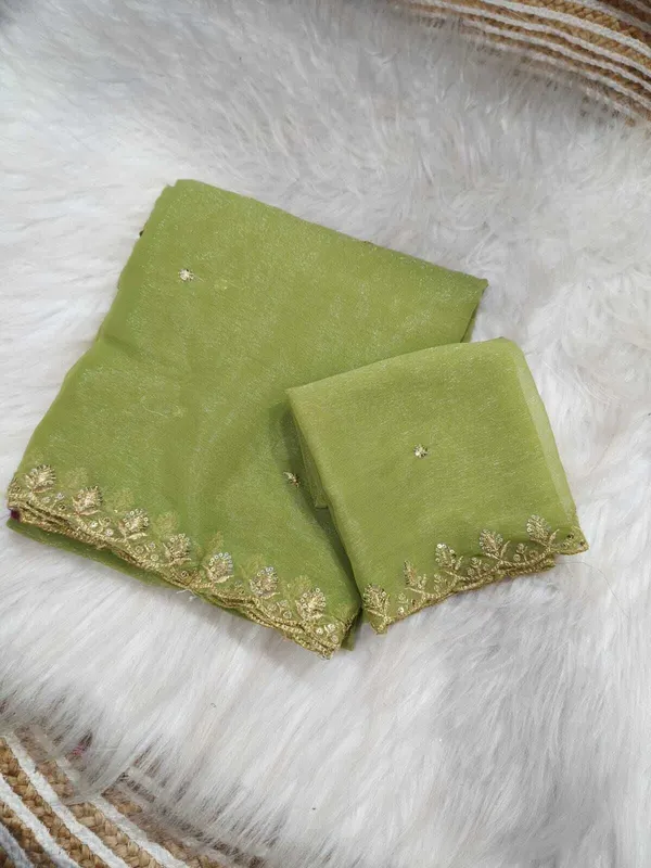 Light_Green_Star_Georgette_Woven_Embellished_Saree_For_Women