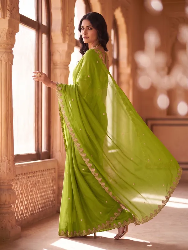 Light_Green_Star_Georgette_Woven_Embellished_Saree_For_Women