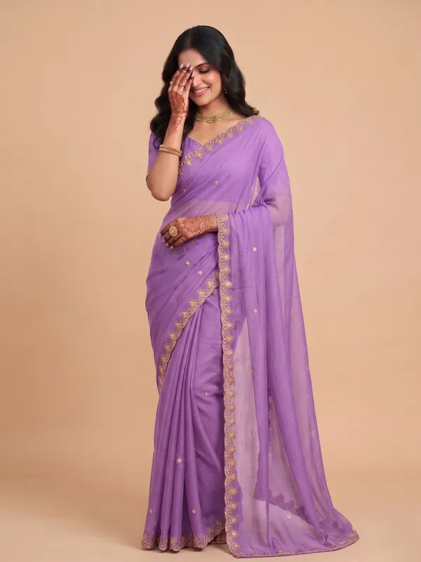 Purple_Star_Georgette_Embellished_Woven_Saree_For_Women