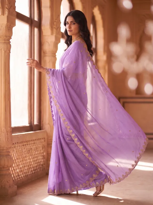 Purple_Star_Georgette_Embellished_Woven_Saree_For_Women