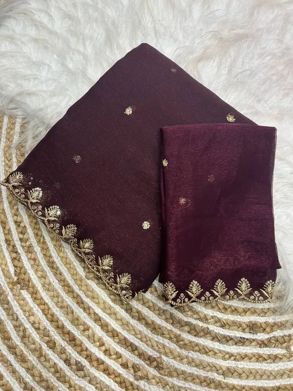 Maroon_Star_Georgette_Woven_Saree_For_Women