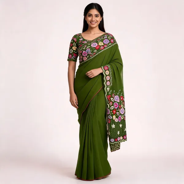 Light_Green_Star_Georgette_Embroidered_Saree_For_Women