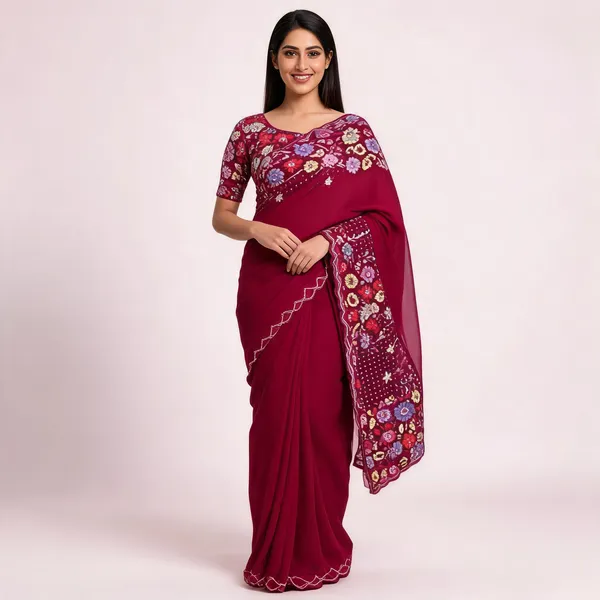 Red_Star_Georgette_Embroidered_Saree_For_Women