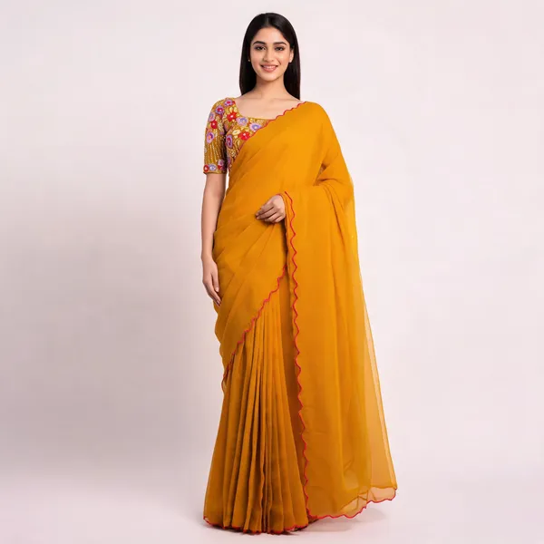 Yellow_Star_Georgette_Embroidered_Saree_For_Women