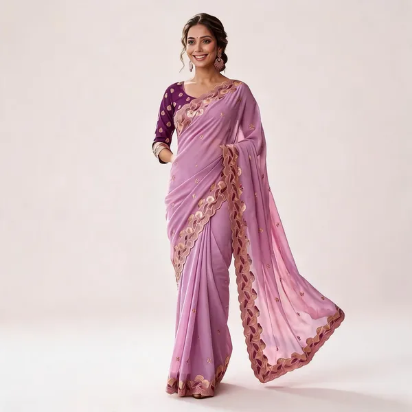 Pink_Star_Georgette_Embroidered_Saree_For_Women