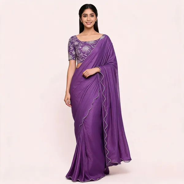Purple_Star_Georgette_Embroidered_Saree_For_Women
