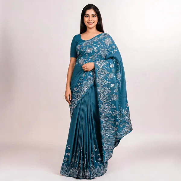 Blue_Star_Georgette_Embroidered_Saree_For_Women
