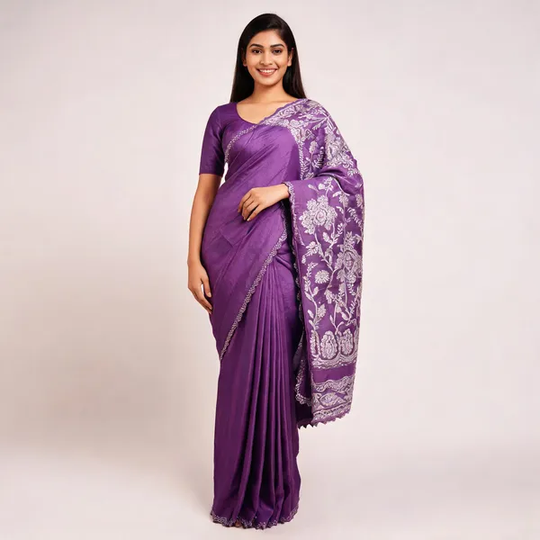 Purple_Star_Georgette_Embroidered_Saree_For_Women