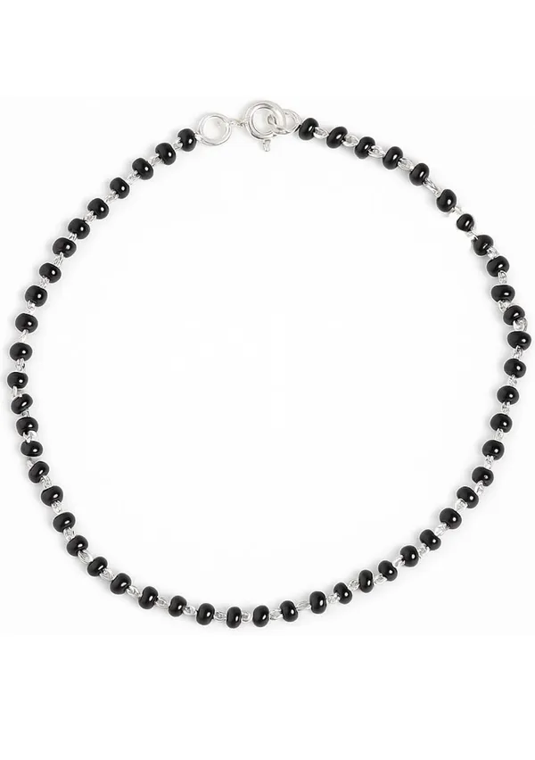 Black_Beaded_Silver_Chain_Bracelet_For_Women_Pack_of_1