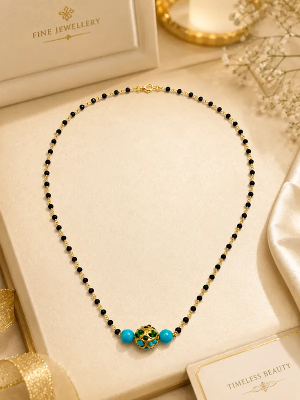 Black_Alloy_Beaded_Turquoise_Floral_Pendant_Mangalsutra_For_Women