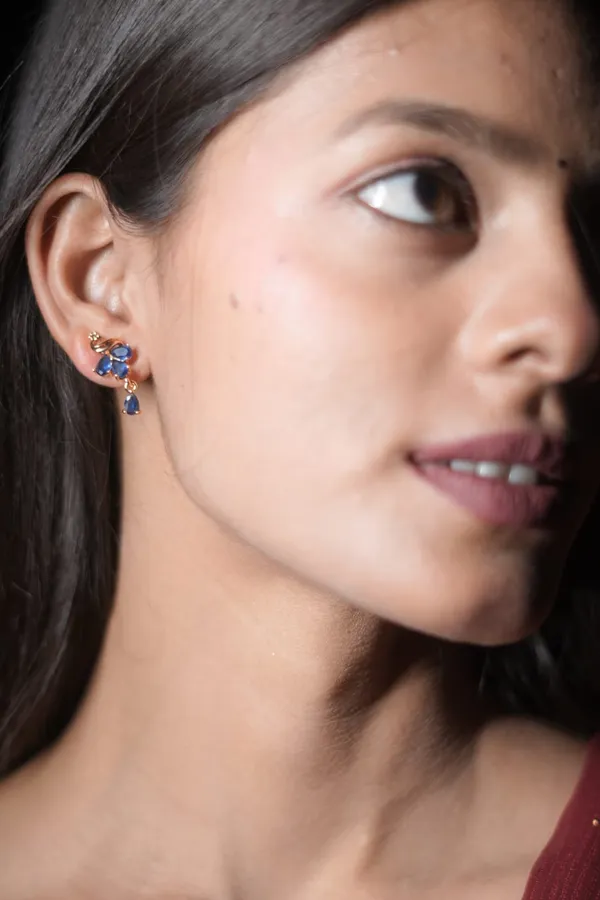 Blue_Stone_Rose_Gold_Drop_Earrings_For_Women