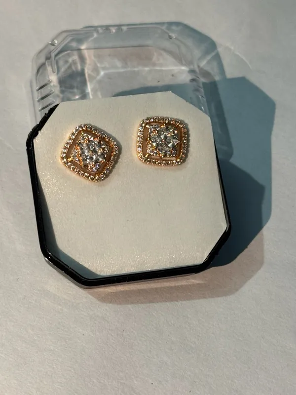 Gold_Plated_Cushion_Cut_Crystal_Stud_Earrings_For_Women