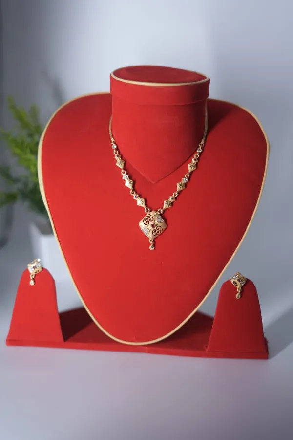 Gold_Tone_American_Diamond_Necklace_Set_With_Matching_Earrings