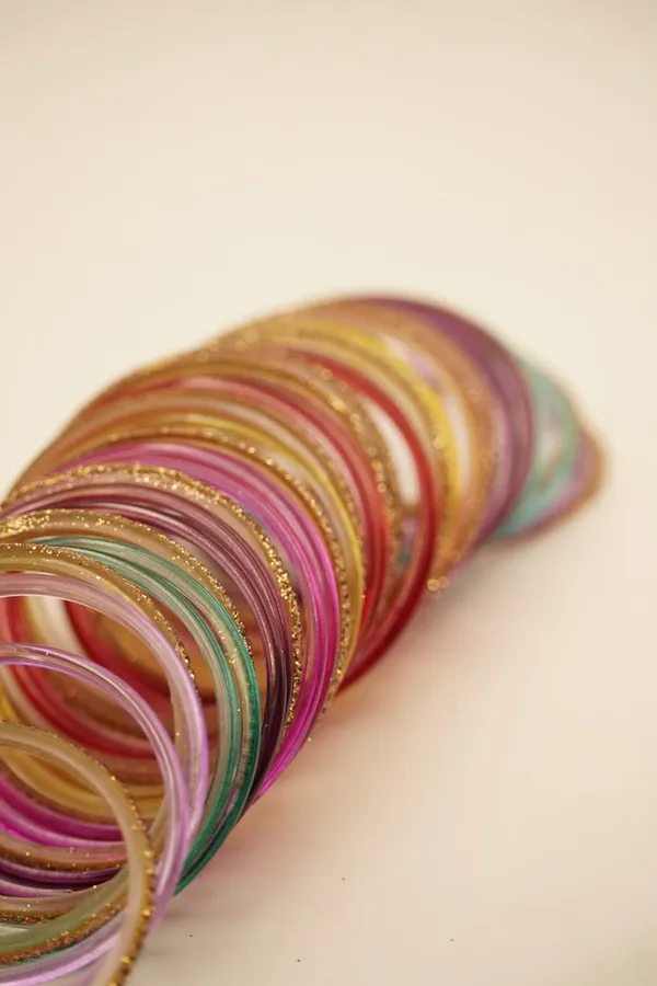 Multicolor_Silk_Thread_Golden_Glitter_Bangles_Set_For_Women