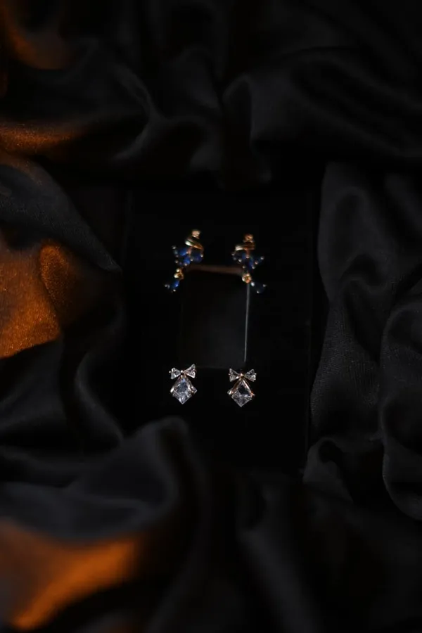 Crystal_Stud_Earrings_Set_With_Blue_And_Clear_Stones