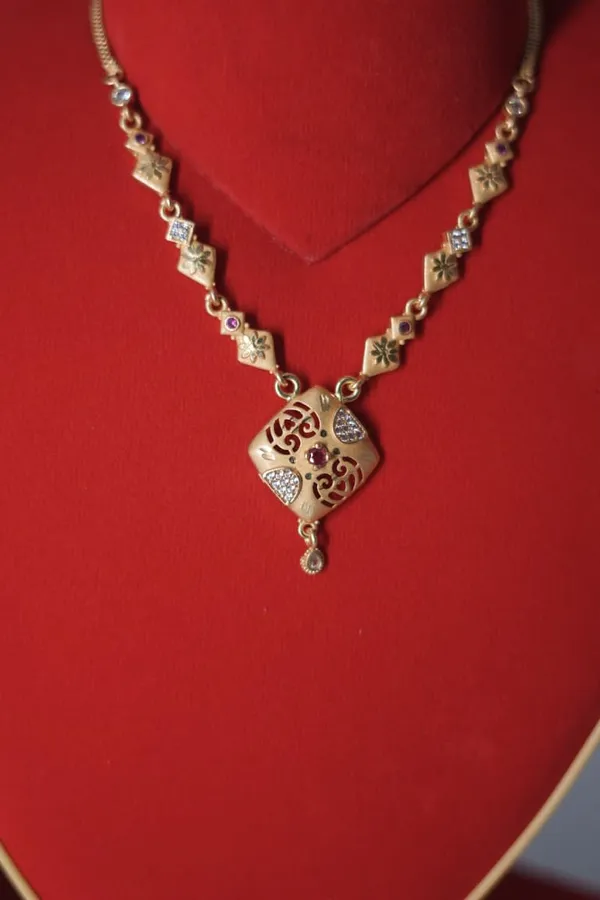 Gold_Tone_American_Diamond_Necklace_Set_With_Matching_Earrings