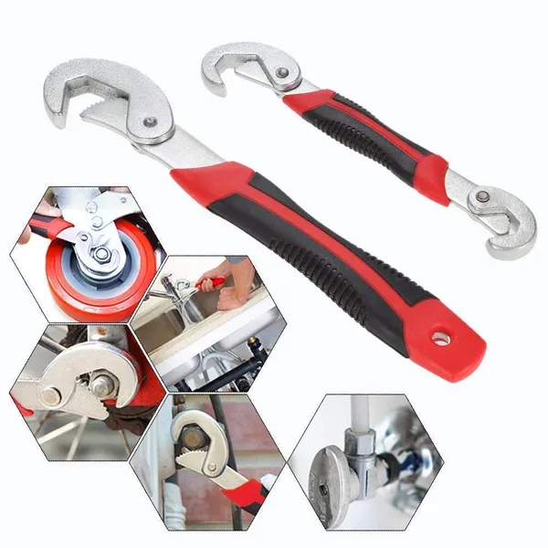 2_Pcs_All-in-One_Auto_Adjustable_Snap_N_Grip_Wrench_Spanner_Set